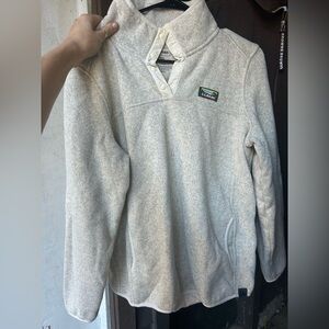 L.L.Bean Cream Sweater Fleece Pullover